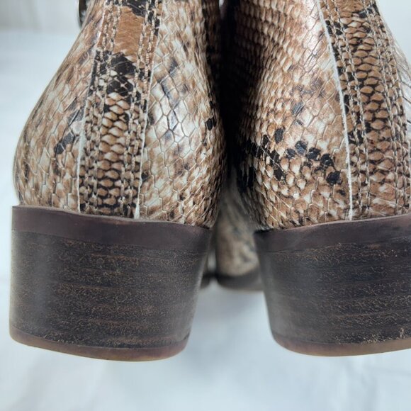 Lucky Brand Basel Snake Python Ankle Boots Booties size 9.5 - Picture 5 of 12